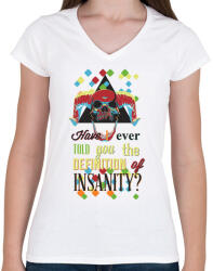 printfashion Ördög fej - Női V-nyakú póló - Fehér (4131172)