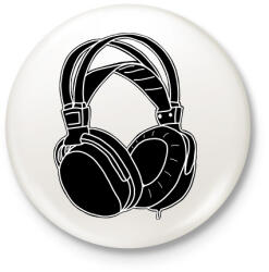 printfashion Fejhallgató - Kitűző, hűtőmágnes - Fehér (7604526)