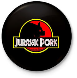 printfashion Jurassic Pork - Kitűző, hűtőmágnes - Fekete (16780979)