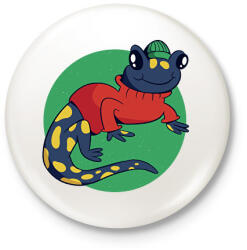 printfashion Szalamandra - Kitűző, hűtőmágnes - Fehér (6150711)