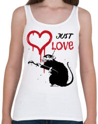 printfashion Just love - Graffiti patkány - Női atléta - Fehér (12748304)