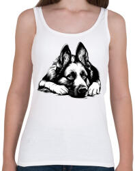 printfashion Németjuhász Sziluett - Női atléta - Fehér (16724705)