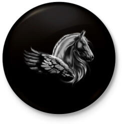 printfashion pegazus - Kitűző, hűtőmágnes - Fekete (3092396)