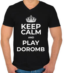 printfashion PLAY DOROMB - Férfi V-nyakú póló - Fekete (10995309)