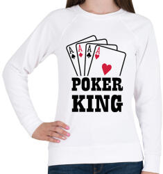 printfashion Póker király - Női pulóver - Fehér (1304167)