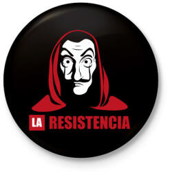 printfashion La casa de papel - resistencia - Kitűző, hűtőmágnes - Fekete (5558526)