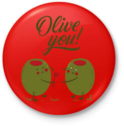 printfashion Oliva szerelem - Kitűző, hűtőmágnes - Piros (3107004)