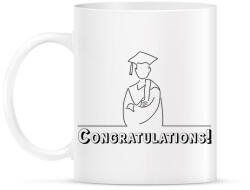 printfashion Congratulations! - Diplomás minta - Bögre - Fehér (6341515)