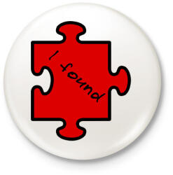 printfashion puzzle(férfi) - Kitűző, hűtőmágnes - Fehér (3083796)