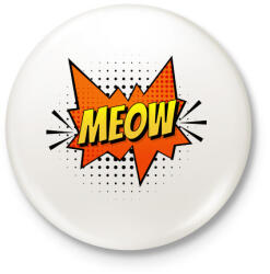 printfashion Cica meow - Kitűző, hűtőmágnes - Fehér (4210380)