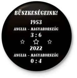 printfashion Anglia - Magyarország fehér - Kitűző, hűtőmágnes - Fekete (7309876)