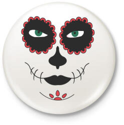 printfashion Girl face - Kitűző, hűtőmágnes - Fehér (3081986)