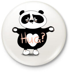printfashion Panda ölelés - Kitűző, hűtőmágnes - Fehér (12056935)