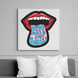 printfashion Kábszit dobj, ne bombát - Vászonkép - Fehér (6628122)