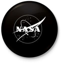 printfashion Fehér Nasa logo - Kitűző, hűtőmágnes - Fekete (4249083)