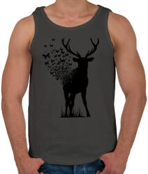 printfashion Szarvas pillangó - Férfi atléta - Sötétszürke (126064)