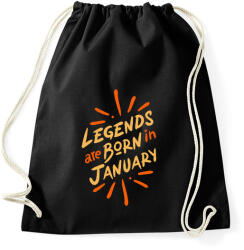 printfashion Legendák januárban születnek - Sportzsák, Tornazsák - Fekete (5803815)