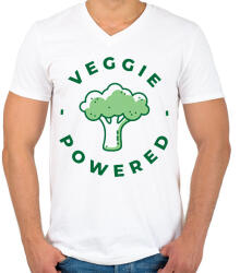 printfashion Vegetáriánus erő - Férfi V-nyakú póló - Fehér (6538971)
