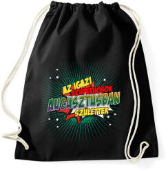 printfashion A szuperhősök augusztusban születtek - Sportzsák, Tornazsák - Fekete (2139216)