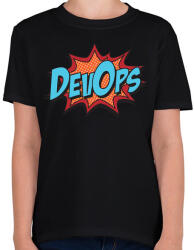 printfashion Devops - Gyerek póló - Fekete (3914065)