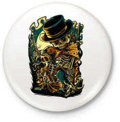 printfashion Csont bandita - Kitűző, hűtőmágnes - Fehér (3074055)