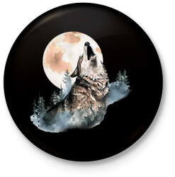 printfashion Farkas - Kitűző, hűtőmágnes - Fekete (16520383)