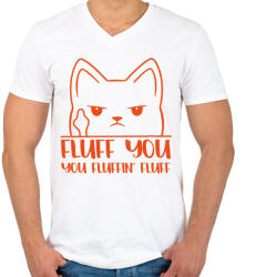 printfashion Fluff you - Férfi V-nyakú póló - Fehér (11703913)