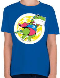 printfashion Szuper dínó - Gyerek póló - Királykék (5070174)