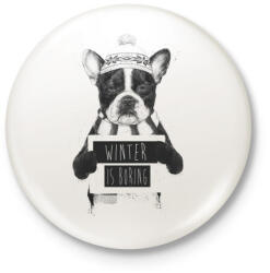 printfashion Winter is boring - Kitűző, hűtőmágnes - Fehér (3076080)