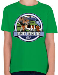 printfashion Basset hound kutya club - Gyerek póló - Zöld (6604112)