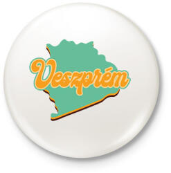 printfashion Veszprém - Kitűző, hűtőmágnes - Fehér (7131960)