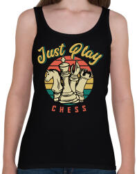 printfashion Just play chess - Sakkozzunk - Női atléta - Fekete (7315380)