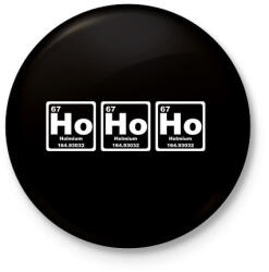 printfashion Ho-Ho-Ho - Kitűző, hűtőmágnes - Fekete (3099814)