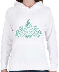 printfashion Burn fat not fuel - Női kapucnis pulóver - Fehér (7430427)