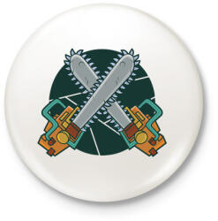 printfashion Láncfűrész - Kitűző, hűtőmágnes - Fehér (5109876)