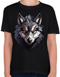 printfashion Farkas - Gyerek póló - Fekete (16317961)