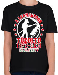 printfashion Legnagyobb tűzoltó - Évszámmal - Gyerek póló - Fekete (10750625)
