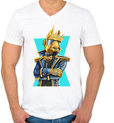 printfashion Fortnite Golden Lama - Férfi V-nyakú póló - Fehér (2002827)