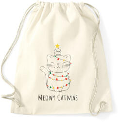 printfashion Karácsonyi égő cica - Sportzsák, Tornazsák - Natúr (5465426)