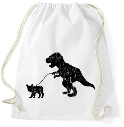 printfashion Trex kutyát sétáltat - Sportzsák, Tornazsák - Fehér (14021645)