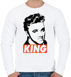 printfashion Elvis Presley - Férfi pulóver - Fehér (1746269)