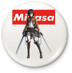 printfashion Mikasa Ackerman - Kitűző, hűtőmágnes - Fehér (5413704)