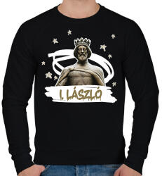 printfashion László király - Férfi pulóver - Fekete (9944603)