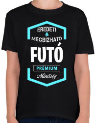 printfashion Futó prémium minőség - Gyerek póló - Fekete (1469971)