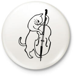 printfashion Macska nagybőgőzik - Kitűző, hűtőmágnes - Fehér (10283679)