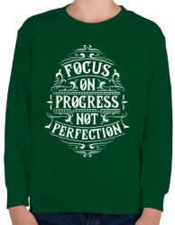 printfashion A folyamatra koncentrálj. . . - Gyerek pulóver - Sötétzöld (287649)