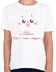 printfashion Cica cuki vagyok - Gyerek póló - Fehér (4240242)