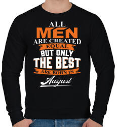 printfashion A legjobbak augusztusban születnek - Férfi pulóver - Fekete (317415)