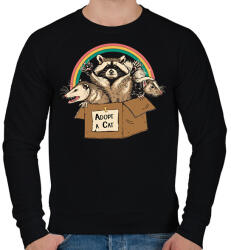printfashion Adopt a cat - Férfi pulóver - Fekete (16017237)