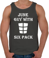 printfashion Júniusban született kockás hasú - Férfi atléta - Sötétszürke (1425516)